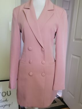 Amazing lace Size Sm. Double-Breasted Blush Pink Women's Blazer Coat